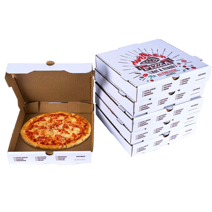 White Pizza Boxes - 10" x 10" x 2" - 50 Bundle