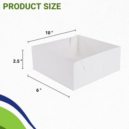 White Rectangle Fold Tray - 10" x 6" x 2.5" - 425 Case