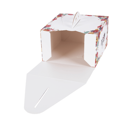 White Stock Print Cake Boxes with Handle- 10" x 10" x 6" - 100 Case